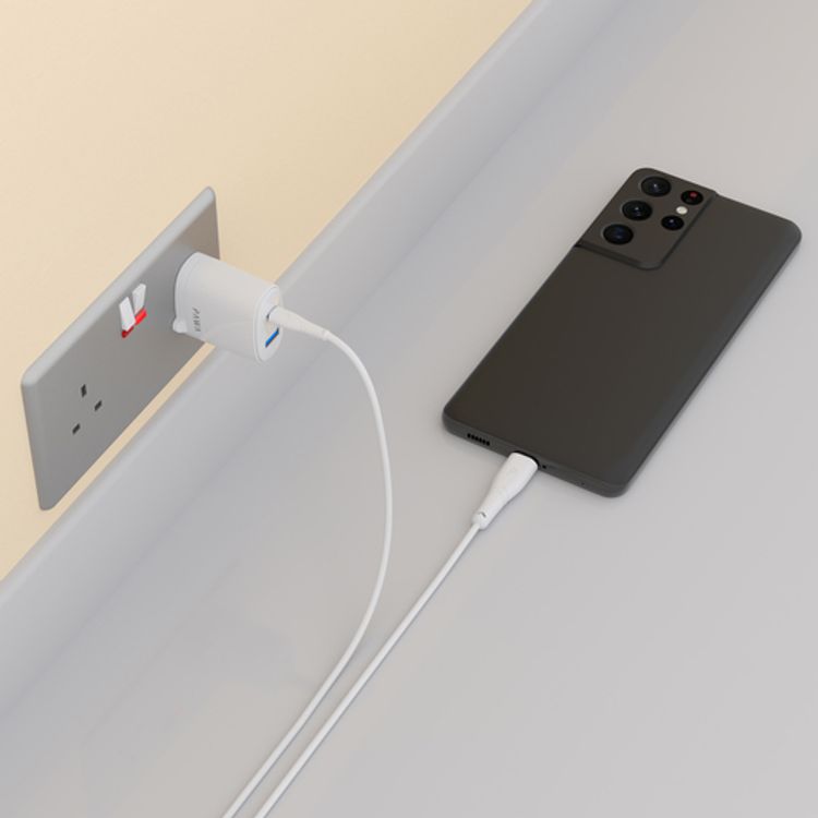 Pawa PVC 60W Data & Quick Charging USB-C to USB-C Cable 1.2m/4ft - White