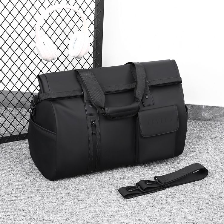 Levelo حقيبة سفر موناكو متعددة الاستخدامات، مع جيوب متعددة، مساحة واسعة، جيب أمامي، مقاومة للماء، داخلية فسيحة، تصميم محمول، مقاومة للماء، جلد PU - أسود