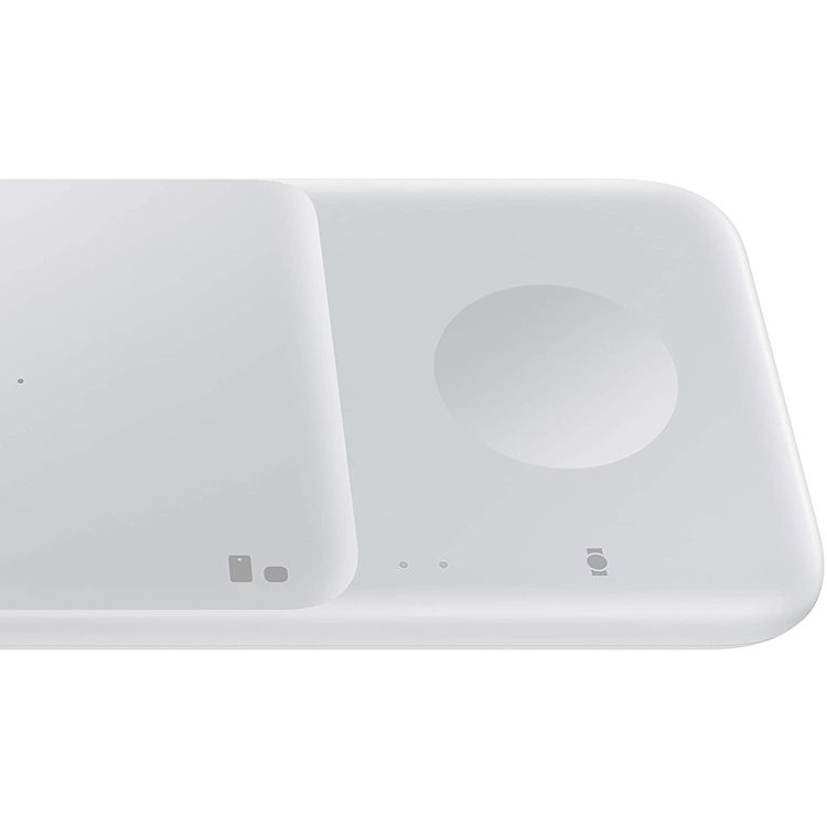 Samsung Wireless Charger Duo with LED Dim Light Charging Status Compatible for Samsung Galaxy Phone, Watch, Buds, iPhone & AirPods, Fast Wireless Charging Pad 7.5W Qi Enabled White