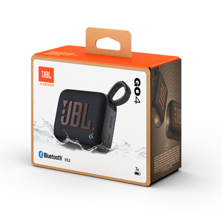 JBL Go4 Portable Wireless Speaker, 7 Hours Music Play Time, Water Proof & Dust Proof, Bluetooth Version 5.3, Rechargeable Battery, Vibrant Color Options, JBL Pro Sound - Black