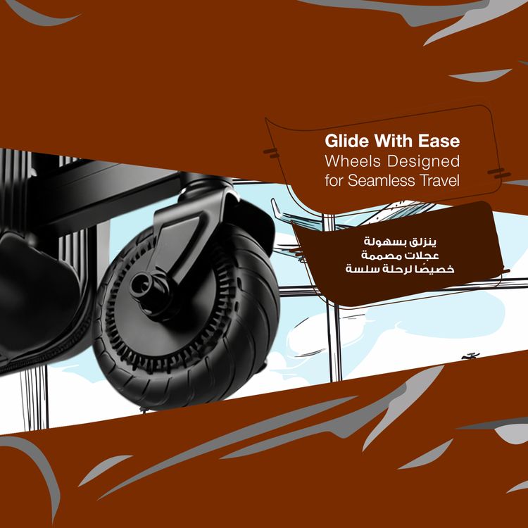 Levelo Spark-E Portable E-Scooter Luggage with Smooth-Rolling Wheels , Ultra-Light Carbon Fiber Construction, TSA Lock, Smart Telescopic Handle, Effortless Travel, Reverse gear, 250W Motor Power, 20L Luggage Capacity,  110kg Max User Weight - Black