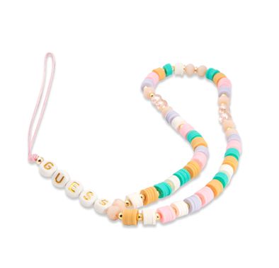 Guess GUSTFLWP Phone Strap Heishi Beads Flower 25cm, stylish design - Pink