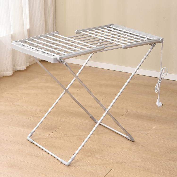Porodo Lifestyle Electric Heated Indoor Clothes Dryer with 2m UK 3-Pin Plug, 15kg Load Capacity, 20 Heating Tubes, Quick Access Power Switch, 230W Rated Power - Silver