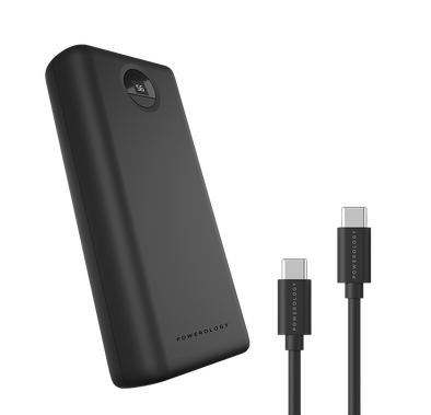 Powerology Power Bank with Charging Cable, Quick Charge P...