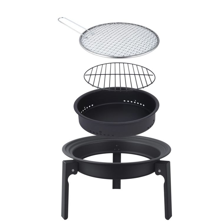 شواية جرين ليون جريل سفير القابلة للطي مع حقيبة حمل، مصنوعة من الفولاذ، حجم شبكة الطهي Ø29 سم، وعاء فحم جيد التهوية، سهلة التنظيف، إعداد طبخ متعدد الطبقات، أرجل متينة وثابتة - أسود.