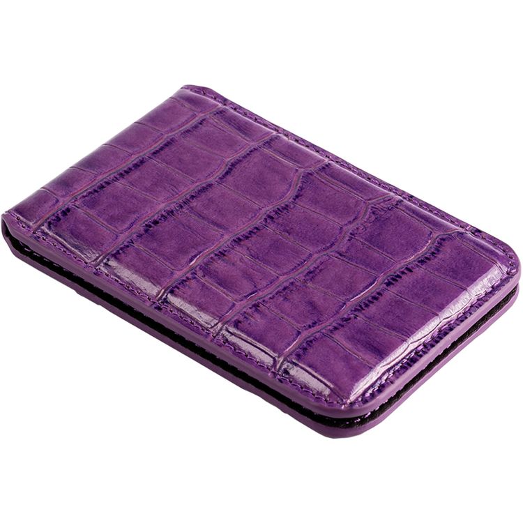 Green Lion Mag Wallet Holder with Genuine Leather Material, Phone Holder, Multiple Pockets, Powerful magnet, Strong & Slim Design - Purple