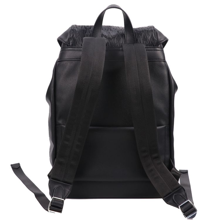 Levelo Envol Universal Fashion Backpack with Premium Leather Material, Scratch Resistant, Lightweight Design, Push Buckles, Drawstring Closure, Multiple Compartments - Black