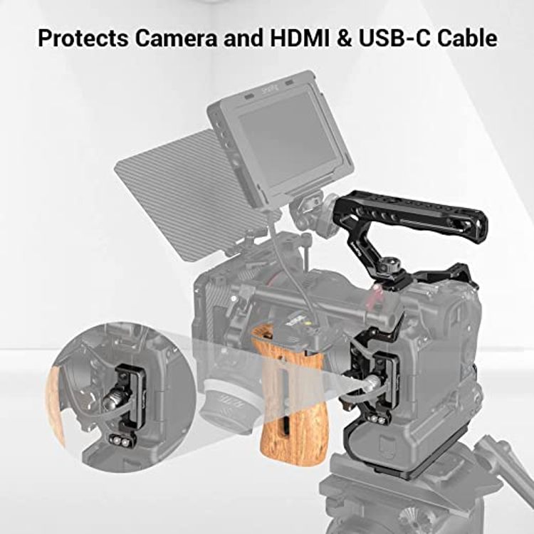 SMALLRIG EOS R5 /R6 Basic Kit, Camera Cage for Conon EOS R5 /R6 with BG-R10 Battery Grip, Including Cage, Top Handle, Side Handle and Clamp - 3707 - Black
