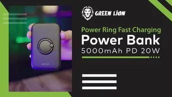 Buy Green Lion Power Ring Fast Charging Power Bank 5000mAh PD 20W in UAE |-Black| (GNPRINGPB5KBK)