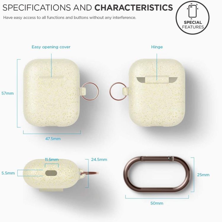 Apple AirPods 1 & 2 Elago Hang Case - Nightglow Blue