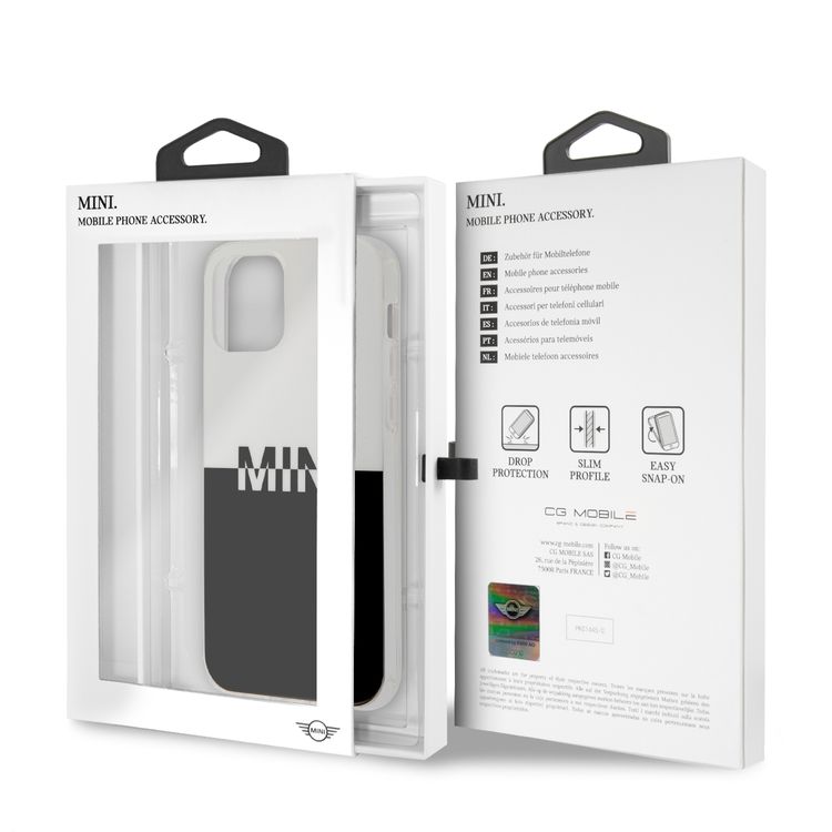 CG Mobile Mini Cooper PC/TPU Big Logo Hard Case Compatible for iPhone 12 / 12 Pro (6.1") Easy Access to All Ports, Shock-Absorption, Anti-Scratch, & Drop Protection Back Cover Suitable with Wireless Chargers Officially Licensed - Black