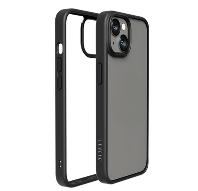 Levelo Solo Clear Back Case iPhone 14 Compatibility - Black
