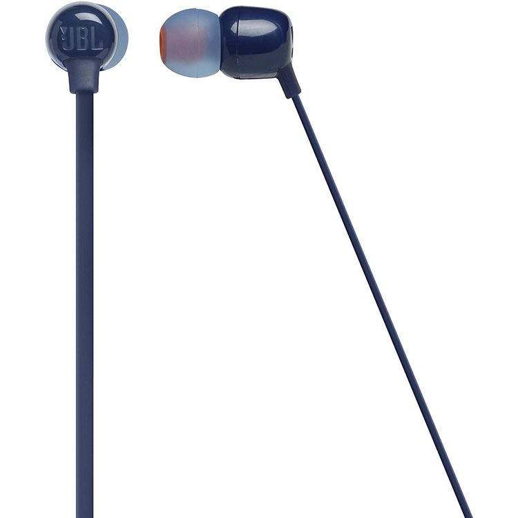 JBL T115BT Wireless In-Ear Headphones, Pure Bass Sound, 8 Hours Battery with Quickly Charge, Multi-point Connectivity, 3 Button Remote with Microphone - Blue