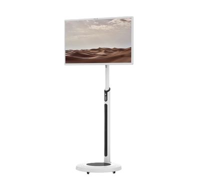 Powerology 32" Android Smart Screen with 1080P Full HD Resolution, 15000mAh Battery Capacity, Built-in Battery, 13MP Camera, 128GB Internal Storage - White 