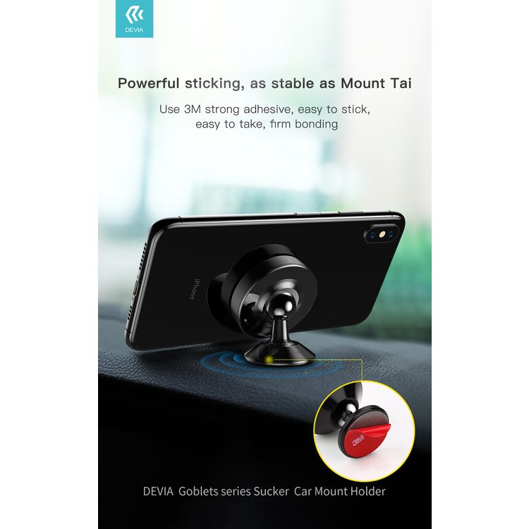 Devia Goblets Series Sucker Car Mount Holder - Black