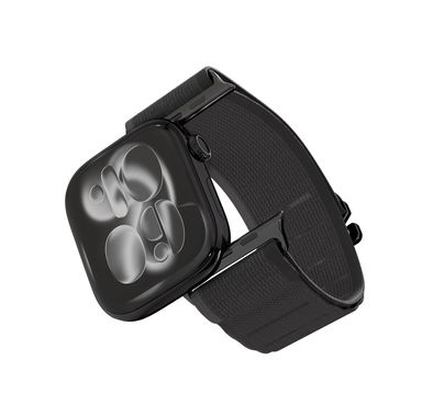 Levelo Malo Nylon Watch Strap with Unique Woven Structure, Sweat & Water Resistant, Lightweight Nylon, Adjustable Strap Fit, Quick Strap Setup, Adjustable G-Buckle Closure Type, 135mm – 210mm Fit Size Range, Compatible with Apple Watch 49mm / 46mm / 45mm / 44mm / 42mmm - Black