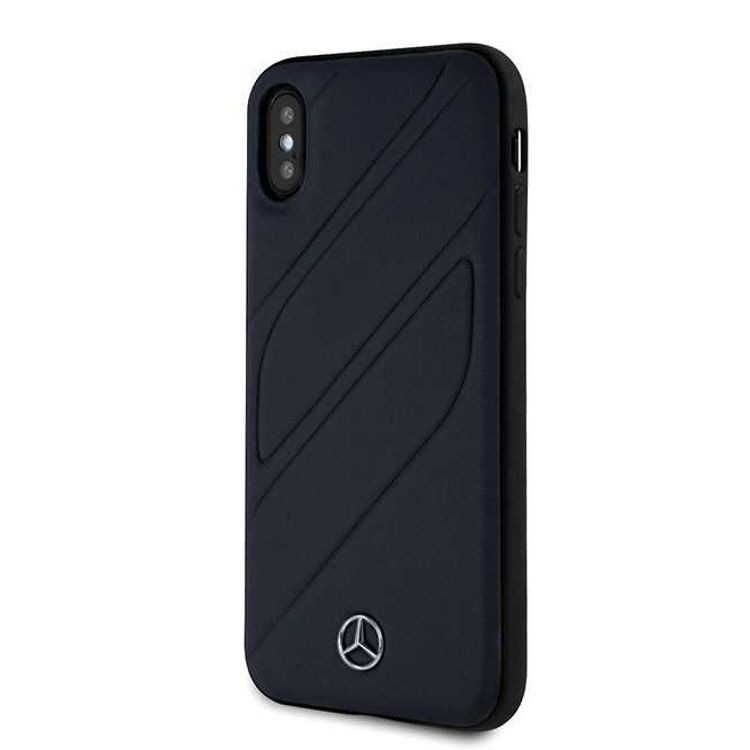Mercedes-Benz New Organic I Genuine Leather Hard Case for iPhone X - Black
