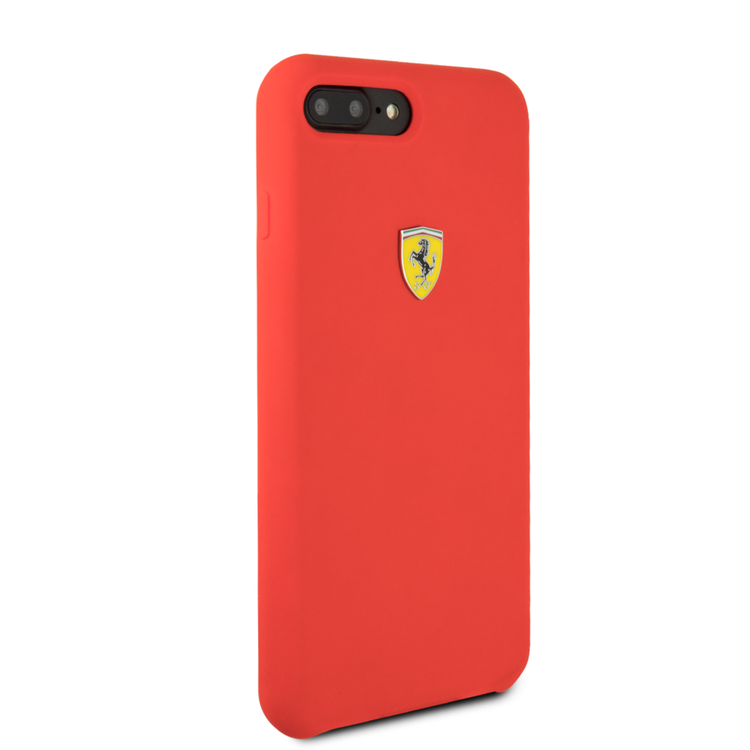 CG MOBILE Ferrari SF Silicone Phone Case Compatible for iPhone 8 / 7 Plus | Protective Mobile Case Officially Licensed - Red