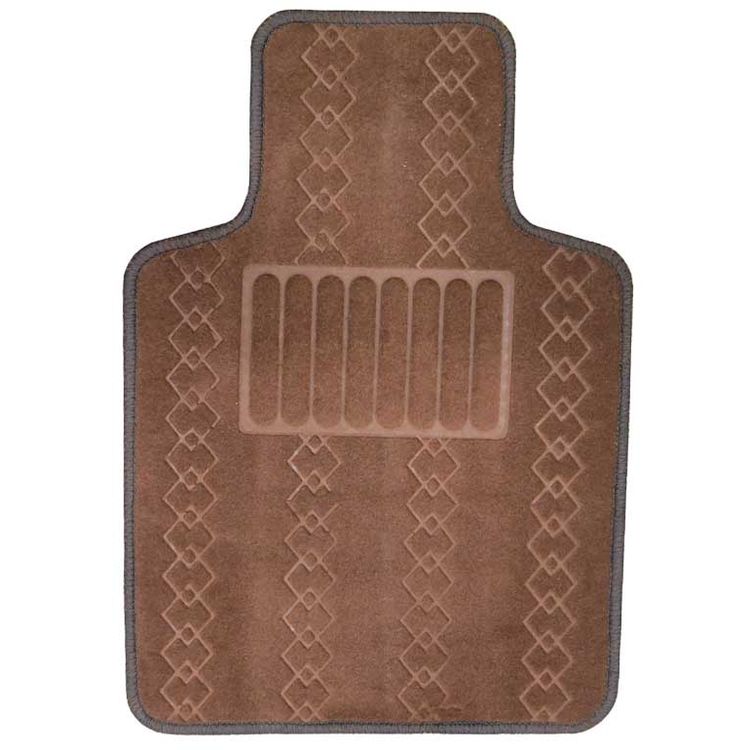 RoadPower Universal Car Floor Mats Patterned - Brown