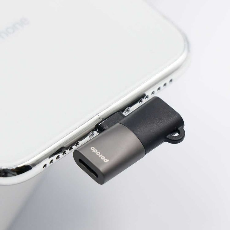 Porodo PD-LLDONG-BK Dual Adapter Lightning Splitter Adapter With Dual Ports For iPhone, lightweight and portable - Black