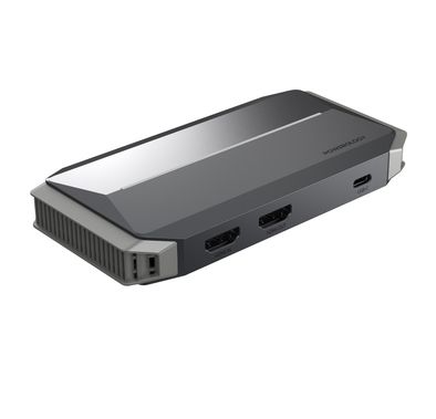 Powerology Audio and Video Capture Card with 4K Resolution Multi Device Broadcasting, Zero Delay Capture, Mac Compatible, 30m Transmission Range - Black