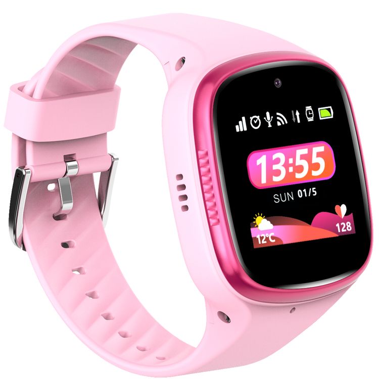 Porodo Kids 4G Smartwatch with Video Calling, 2 MP Camera, IP65 Water Resistant, iOS & Android Compatibility, 800mAh Battery - Pink