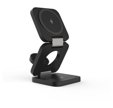 Porodo 3in1 Magsafe Wireless Foldable Charger - Black