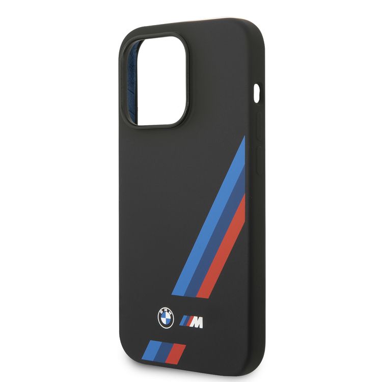 BMW M Silicone Case with Slanted Strips for iPhone 15 Pro Max
