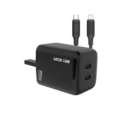 Green Lion Dual PD Wall Charger with USB-C to Lightning C...