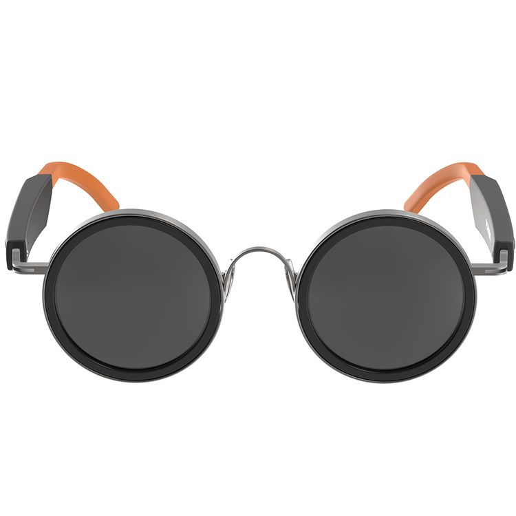 Porodo Lifestyle Velora Smart Sunglasses with Built-in Microphone, 4 Hours Playtime, Magnetic Charging Interface, UV400 Protection, Bluetooth Version 5.3, 10-15m Transmission Range, 2x 80mAh Battery Capacity, IPX4 Water Resistance Level, Touch Control, Dual Stereo Speakers - Orange / Black