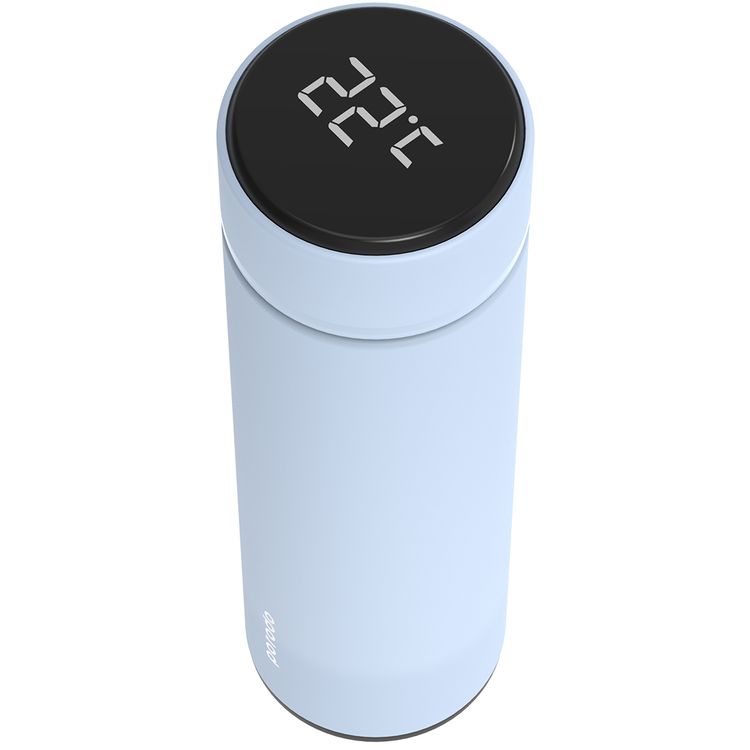 Porodo Smart Water Bottle with Temperature Indicator, 500ml Capacity, Temperature Sensor, LED Touch Sensitive Display - Blue