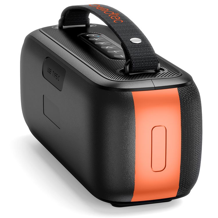 Porodo Soundtec Gala Lite Portable RGB Speaker with Wireless Microphone, Up to 6.5 Hours Play Time, FM Radio Function, Multi-Function Control, 24W Rated Power, 3600mAh Battery, Immersive Stereo Sound, Bluetooth Version 5.3 - Black