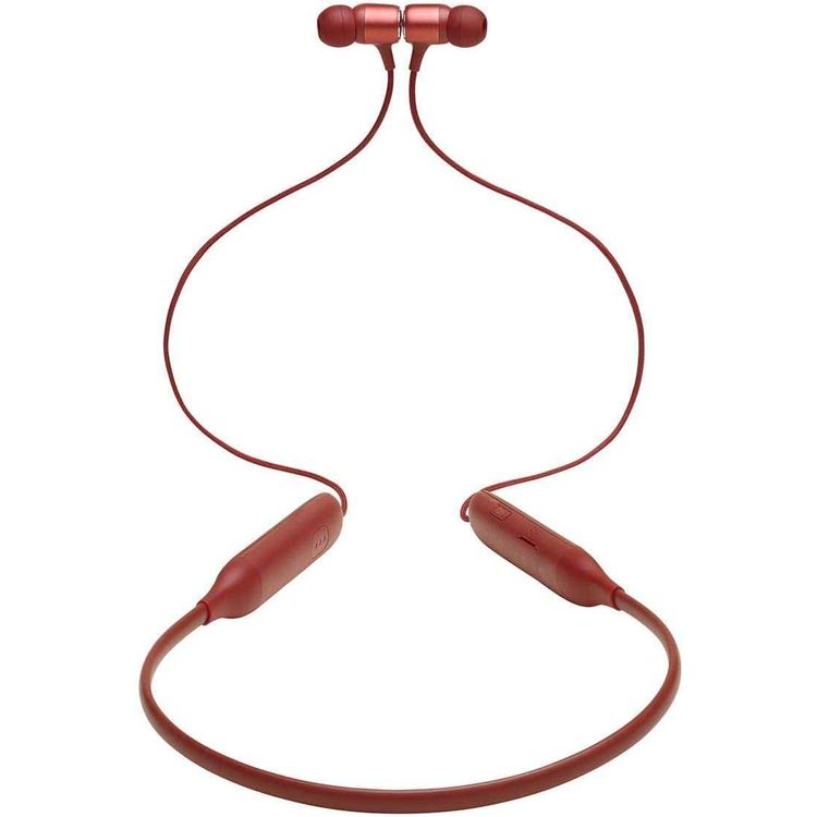 JBL Live 220BT Refurbished In-Ear Neckband Wireless Headphones with Voice Control, 10-hours Battery Life, 4-button Remote with Microphone - Red