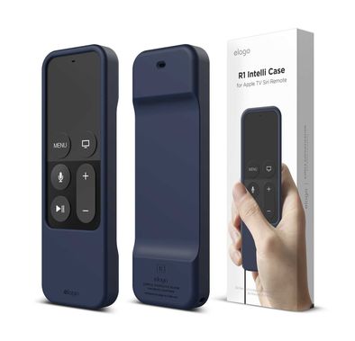  إيلاغو جراب R1 Intelli متوافق مع جهاز ابل تي في سيري ريموت 4K / الجيل الرابع - تقنية المغناطي وامتصاص الصدمات ، نيلي