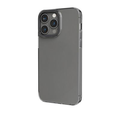 Levelo Sensa Clear Back Case for iPhone 14 Pro, Metal Camera Ring, Shockproof Edges, Highly Transparent, Easy Snap-on - Clear / Gray