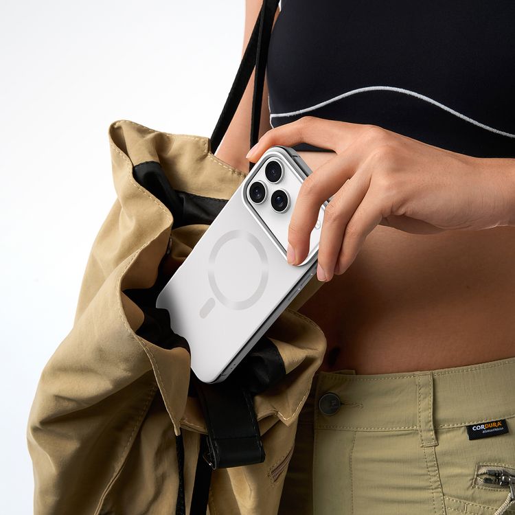 Levelo Opulis MagSafe Frosted Case for iPhone 17 Pro, Liquid Silicone Comfort, Anti-Scratch, Aluminum Alloy Frame for Camera & Edges, Anti-Fingerprint, Strong Magnets, Multi-Layer Design, Shock-Resistant Bumper, Non-Slip Surface - Silverstone