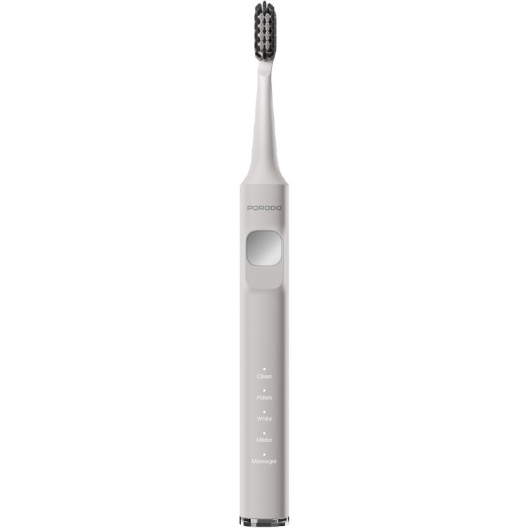 Porodo Lifestyle Smart Sonic Electric Toothbrush with Magnetic Attachment, 5 Customizable Clean Modes, Up to 40 Days Working Time, Built-in Smart Timer, 300mAh Battery, ABS Body & Dupont Bristles, Ergonomic Design - White