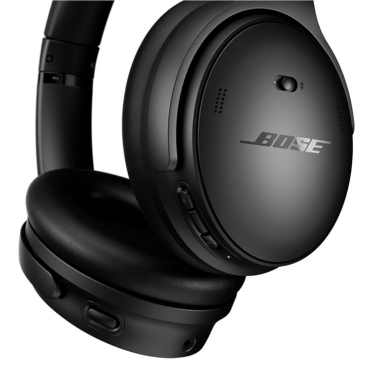 Bose QuietComfort Wireless Headphones with Bluetooth & AUX Connection, Up to 24 Hours Battery Life, Active Noise Cancellation, High-Fidelity Audio, Water Resistant - Black