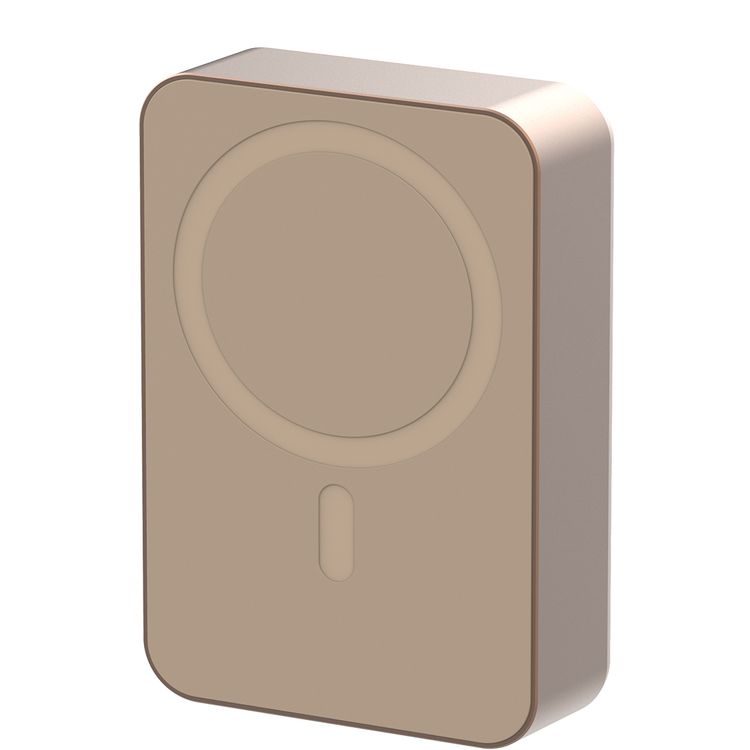 Powerology 20000mAh MagSafe Aluminum Power Bank with Battery Level Indicator, Lightweight & Compact Design, Fast & Simultaneous Charging, Type-C Input & Output, 15W Wireless Output - Desert Titanium