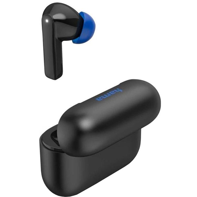 Hama Passion Clear II Earbuds with ANC & ENC, Bluetooth Version 5.3, Type-C Charging Port, 10m Transmission Distance, 2.5 Hours Charging Time, 20 Hours Talk Time, Apple Siri & Google Assistant Voice Controls - Black