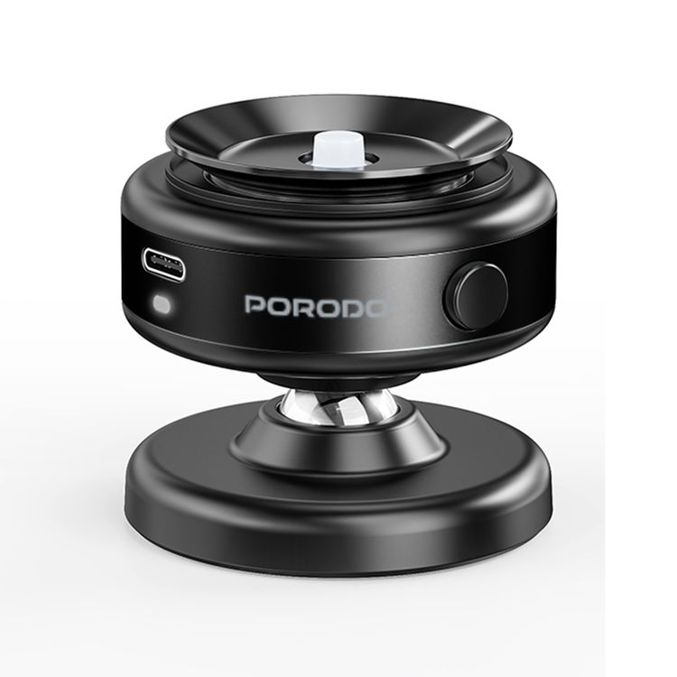  Porodo Vacuseal Magsafe Magnetic Mount with 110mAh Battery, Туре-С Charging Port, x16 Powerful N52 Magnets, 4.7" and Above Device Compatibility, Adjustable Viewing Angle - Black