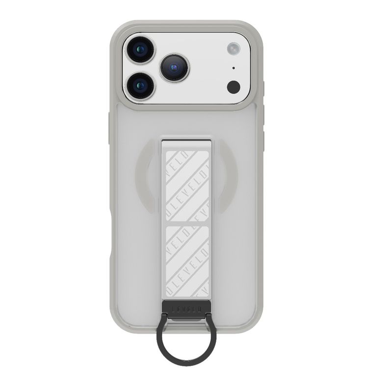 Levelo Morphix Clara GripStand MagSafe Case for iPhone 17 Pro Max, Raised Bezels for Camera & Screen, Strong Magnets, Shockproof Body & Matte Finish, Flexible D-Ring Stand, Anti-Fingerprint - Silverstone