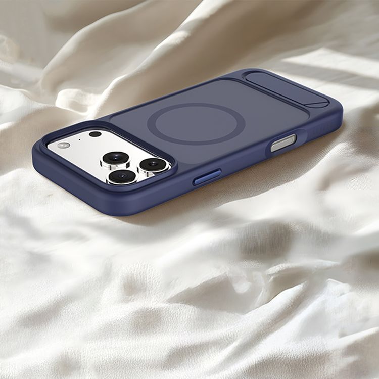 Levelo Matteo Hybrid Kickstand Case with Matte Design for iPhone 17 Pro, Anti-Fingerprint Coating, Impact-Resistant Corners, Raised Bezels for Camera & Screen, MagSafe Compatible, Shock-Resistant Bumper, Drop-Tested - Dark Blue