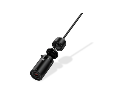 Levelo Charge Tower GaN Travel Adapter, Smart Power Distribution, Global Compatibility, Compact Power - Black