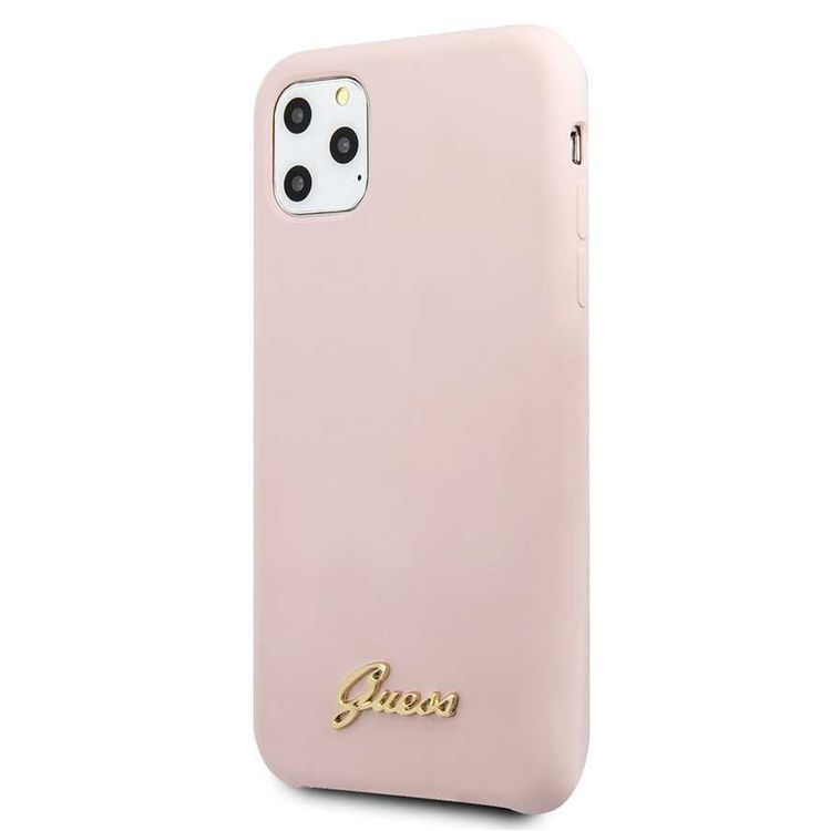 CG MOBILE Guess Vintage Logo Silicone Phone Case Compatible for iPhone 11 Pro (5.8") Anti-Scratch Mobile Case Officially Licensed - Light Pink