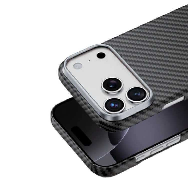 Green Lion Magsafe Kevlar Case for iPhone 17 Pro Max, Comfortable Grip, Aluminum Alloy Guard, Drop Protection, Lightweight Design, Ultra-Slim - Black