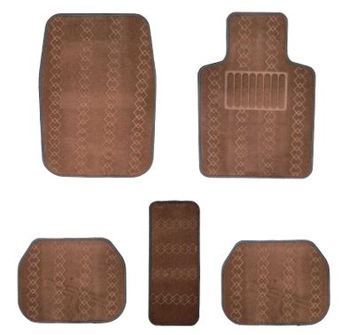 RoadPower Universal Car Floor Mats Patterned - Brown