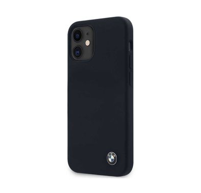 CG Mobile BMW Liquid Silicone Hard Case Metal Logo Compatible for iPhone 12 Pro Max (6.7") - Blue