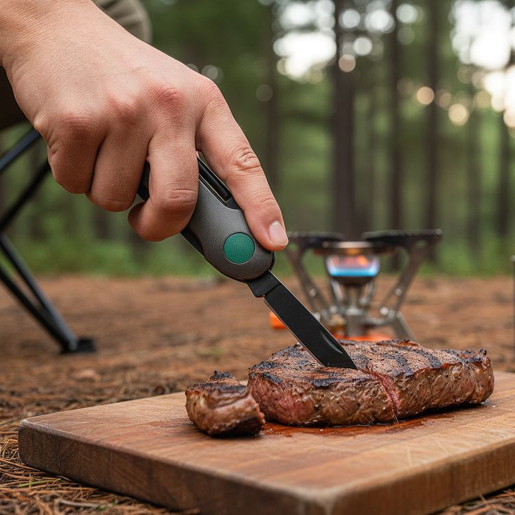 سكين سلسلة مفاتيح متعدد الأدوات 14 في 1 من Green Lion مع مادة من الفولاذ المقاوم للصدأ المتين، شفرة حادة دقيقة، مقاوم للصدأ والتآكل، تصميم أمان بالقفل، قبضة غير قابلة للانزلاق - أسود