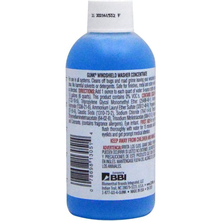 سائل غسيل الزجاج الأمامي المركز الخالي من الخطوط من GUNK